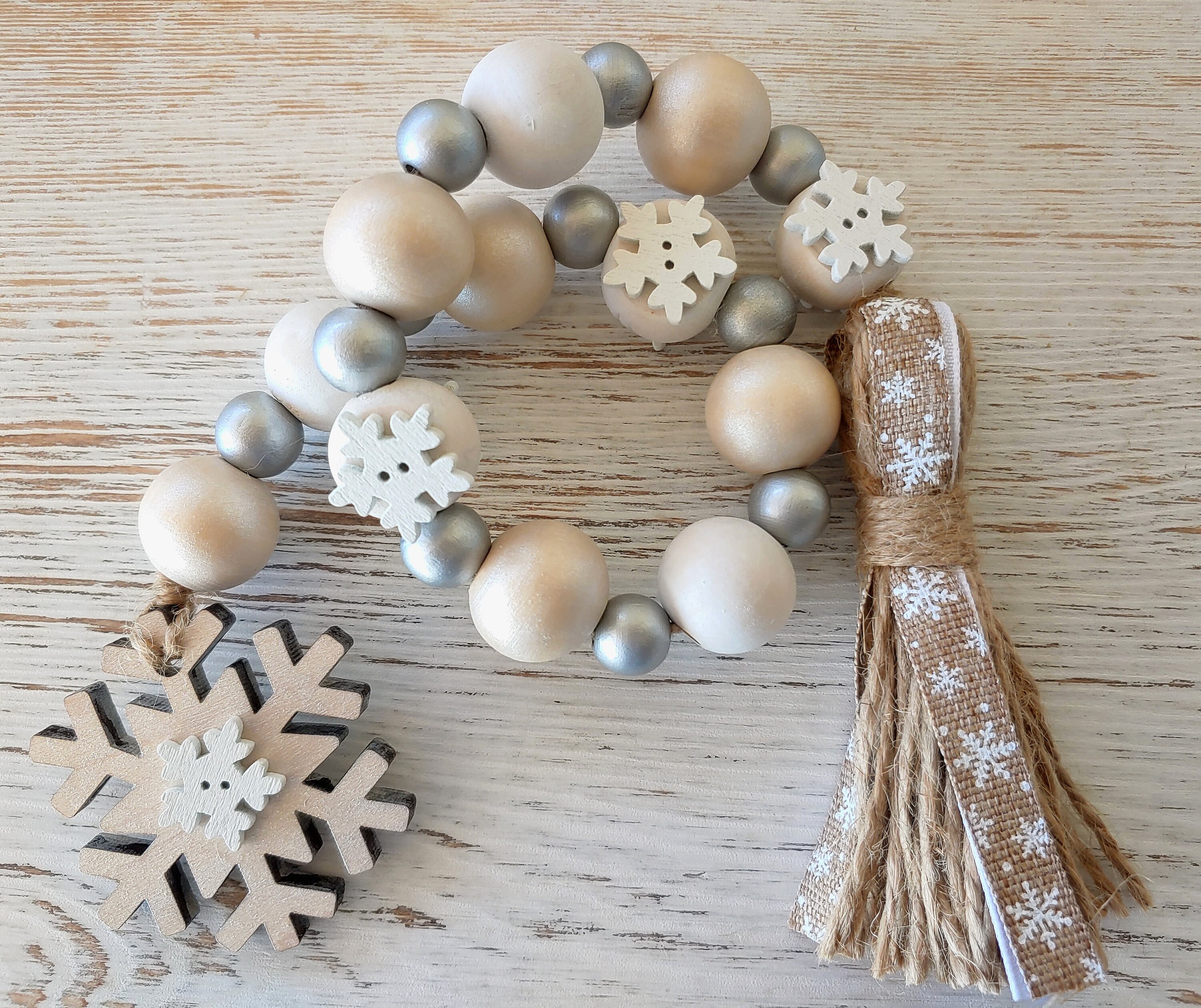  9 Foot Silver & Clear Crystal Acrylic Bead Christmas