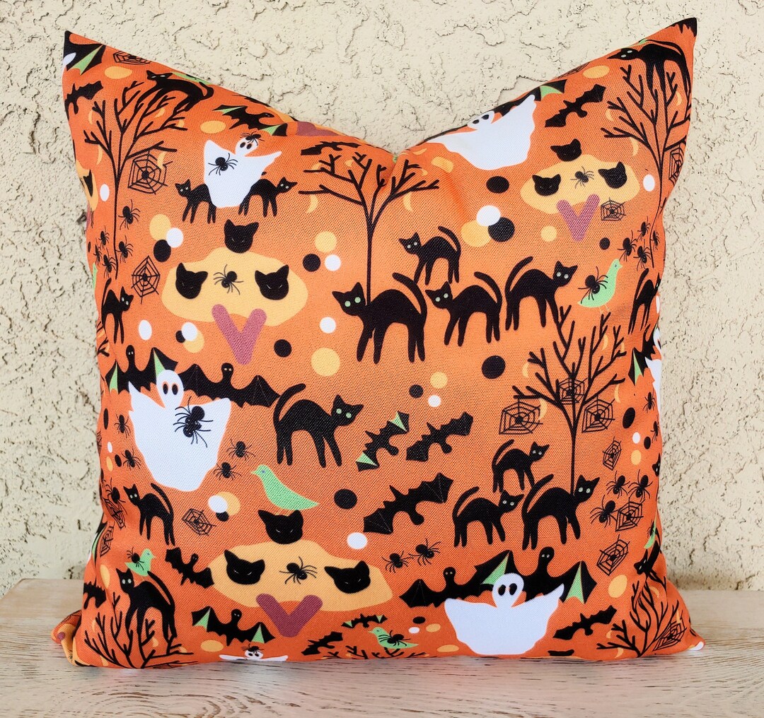 Halloween and Ghost Pillow Cover/ Outdoor Throw Pillow Cover Etsy