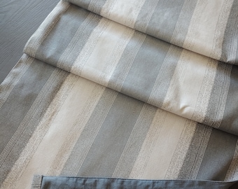 NEW Ombre Grey Stripe Linen Table Runner, Farmhouse Kitchen Table Runner, Rustic Kitchen Decor, On lining, Various Lengths