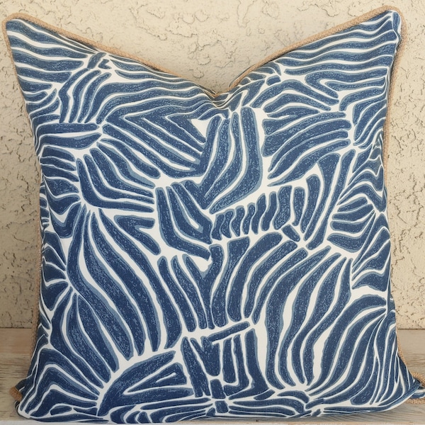 Blue Zebra Pillow Etsy