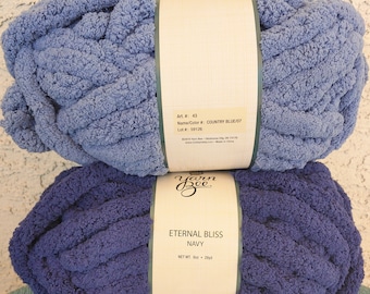 1 Skein ( 6 Skeins Available from 2 Colors) Yarn Bee Eternal Bliss Yarn / Color Country Blue/Navy 8oz/226g, 28yds/25.6m, Jumbo 7, Polyester