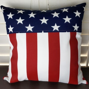 American flag outdoor throw pillow cover with zipper/ Patriotic decorative pillow cover cushion cover, 4th of July pillow