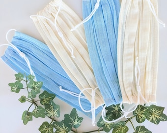 Lightweight Muslin Face Mask: Single Layer Double Gauze, Adjustable Fit