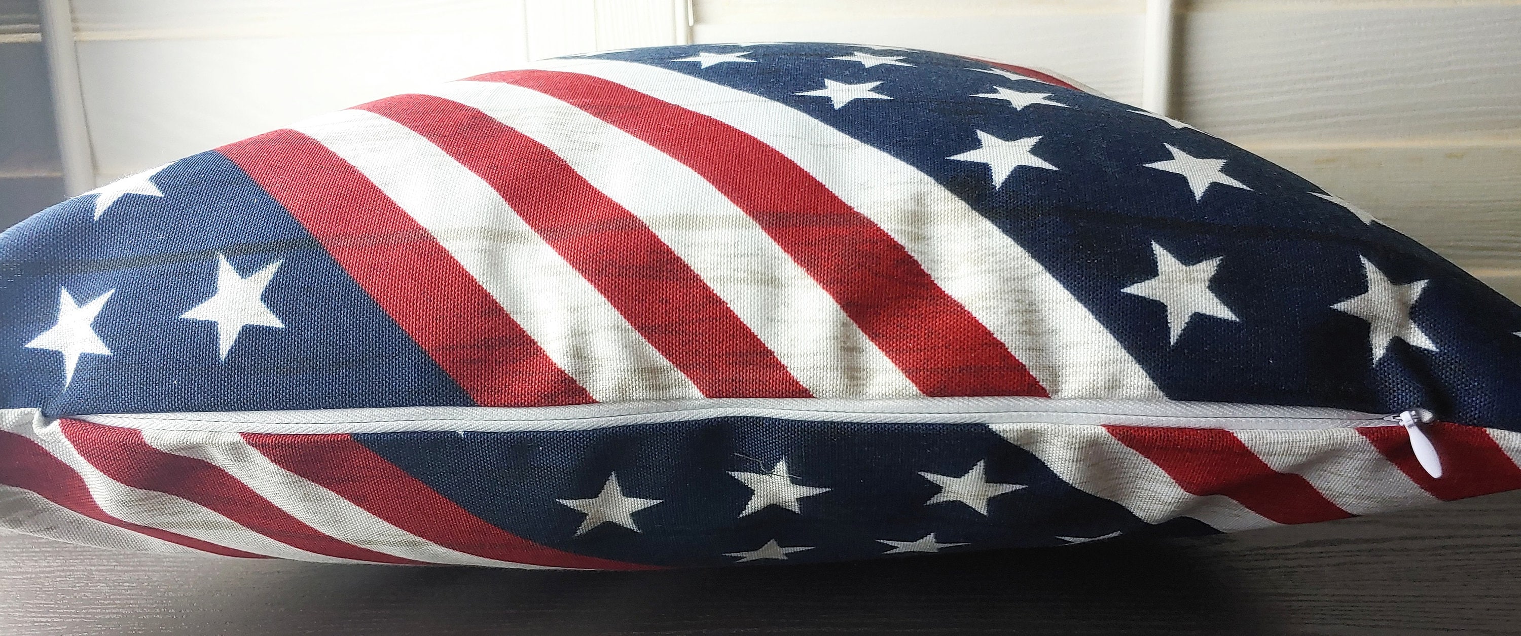 Decoración patriótica / Bandera americana cubierta de almohada | Etsy