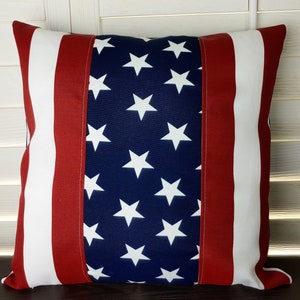 Patriotic Décor / American flag outdoor throw pillow cover with zipper/ Patriotic decorative pillow cover