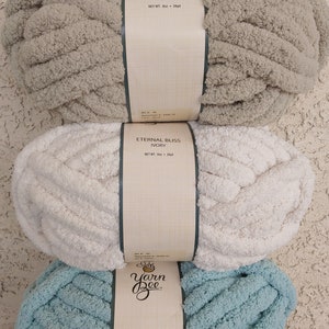 1 Skein (Skeins Available from 3 Colors) Yarn Bee Eternal Bliss Yarn / Spa Blue / Ivory / Sage/- 8oz/226g, 28yds/25.6m, Jumbo 7, Polyester
