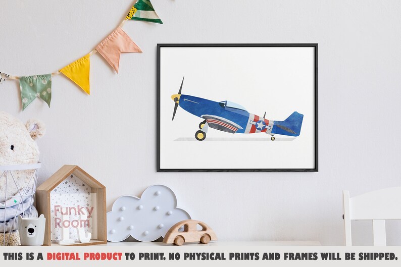 Children Bedroom Transportation Decor Aviation Wall Art Boys Room Plane Art Print Airplane Printable Art Airplane Print Kids Prints