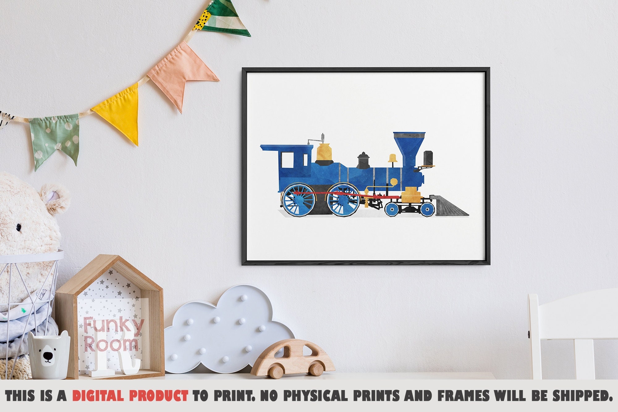 Train Wall Art Kids Room Train Print Steam Etsy