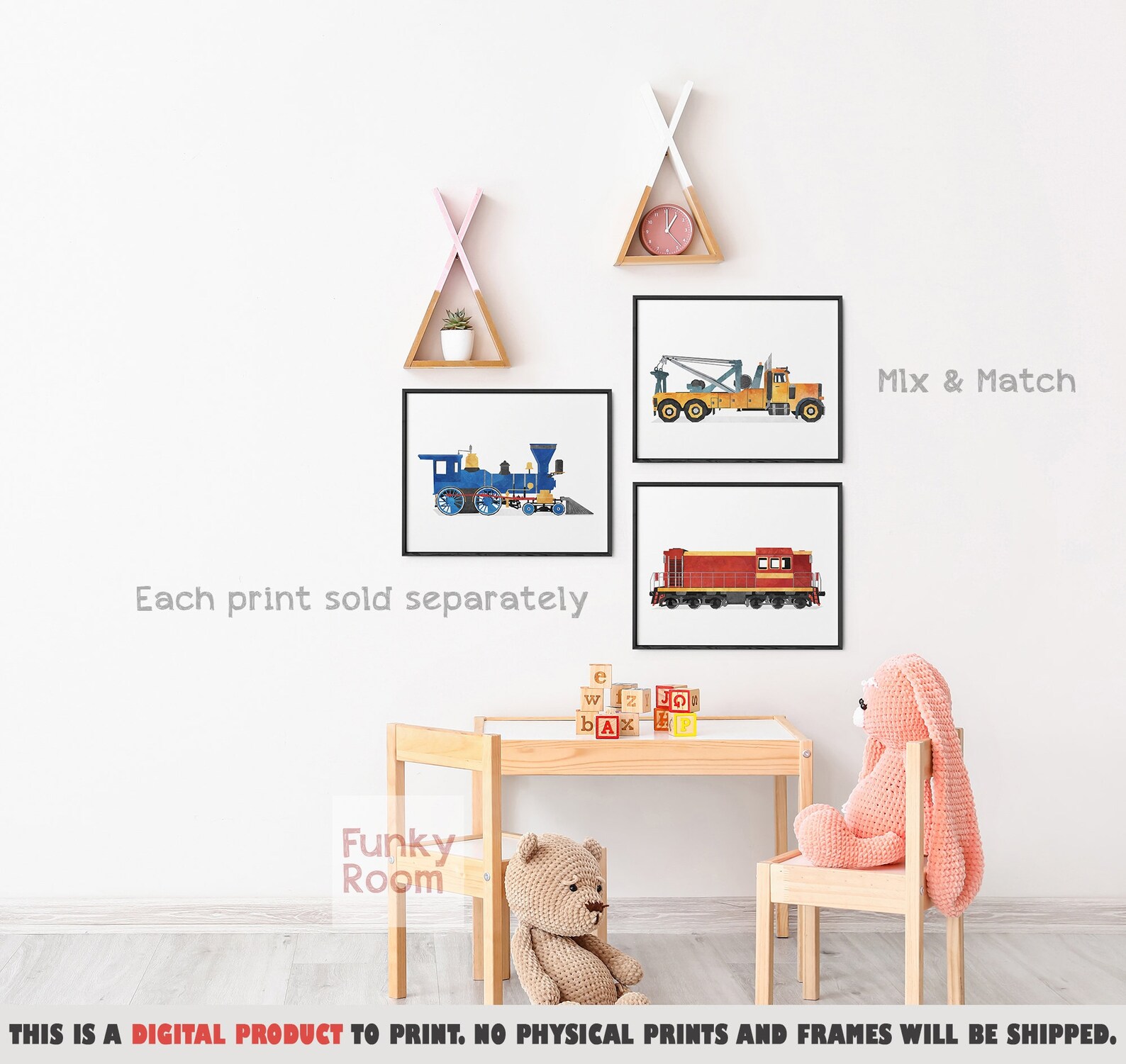 Train Wall Art Kids Room Train Print Steam Etsy