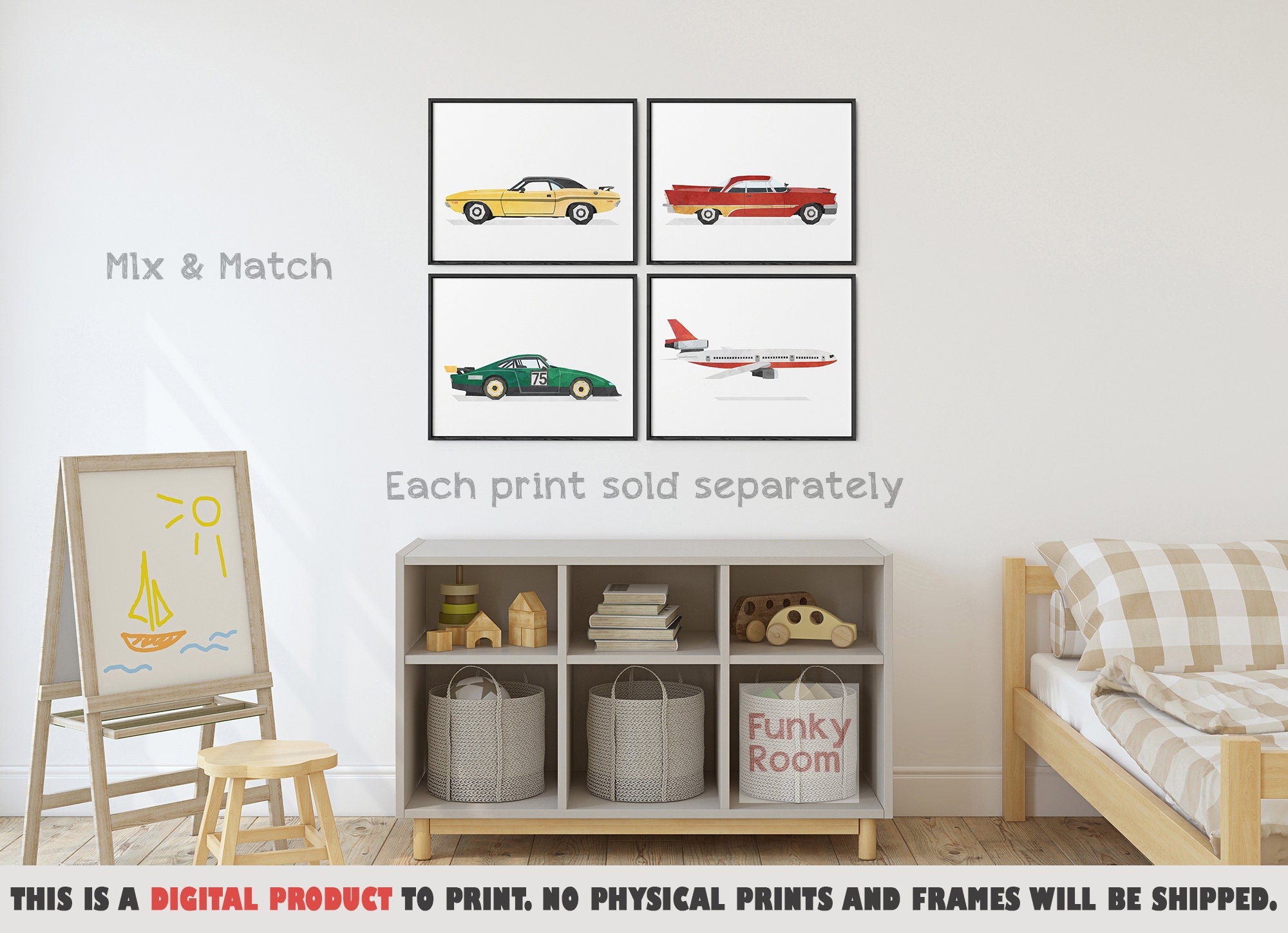 Race Car Print Racing Car Wall Art Car Art Print Toddler | Etsy
