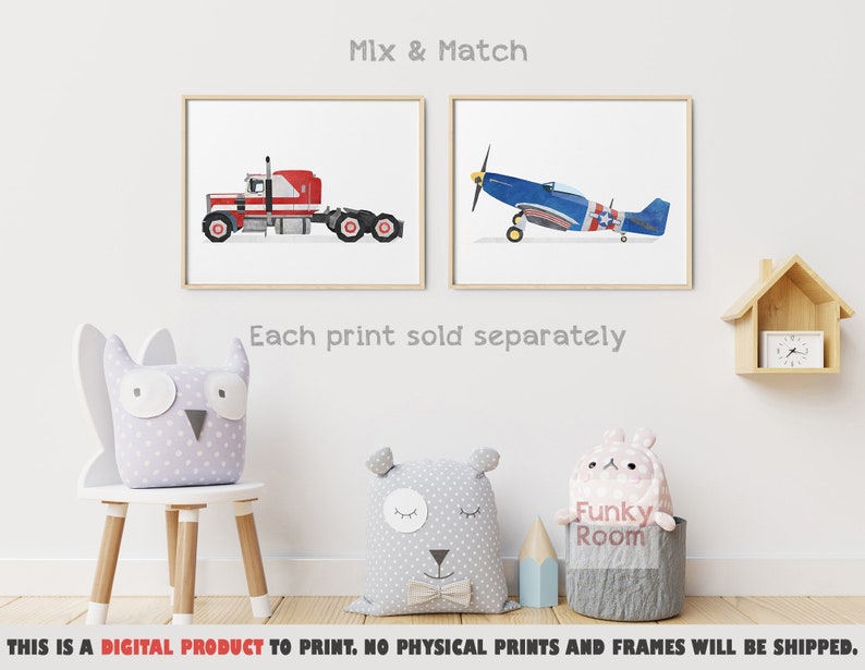 Children Bedroom Transportation Decor Aviation Wall Art Boys Room Plane Art Print Airplane Printable Art Airplane Print Kids Prints