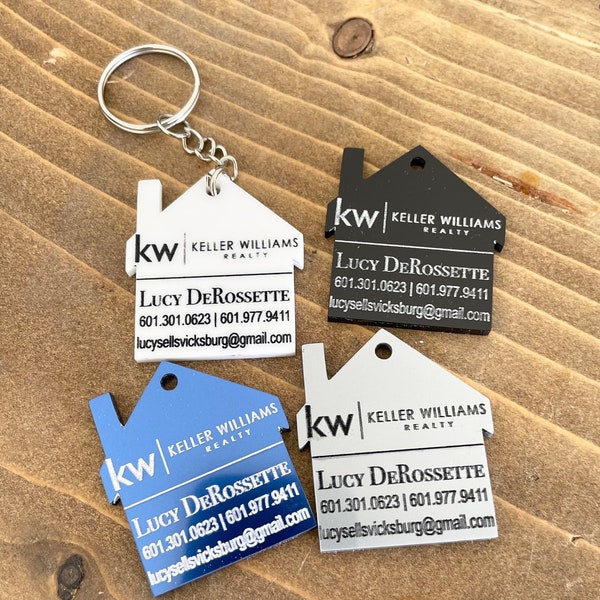 Bulk Acrylic House Shaped  Key Chains | Custom Key Chain | Realty Keychain | Real Estate Key Chain | Marketing Key Chain| Bulk