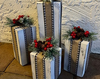 Décor de cadeaux de Noël en bois | Cadeaux de ferme | Cadeaux en bois | Cadeaux rustiques | Décorations de Noël | Noël | Idées cadeaux | Cadeaux