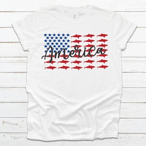 USA Flag Shark T-shirt - Unisex Tee