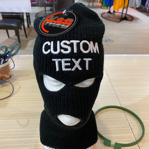 Personalized ski mask| Custom text embroidery| Three Hole Ski Mask, Custom embroidered 3-Hole Ski Face Mask| Three Hole Balaclava