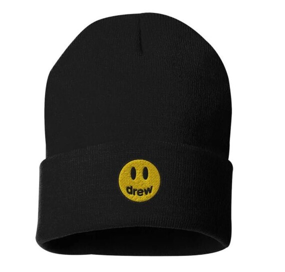 Justin Bieber Drew House Cuffed Beanie, winter beanie , drew house beanie,  smile face