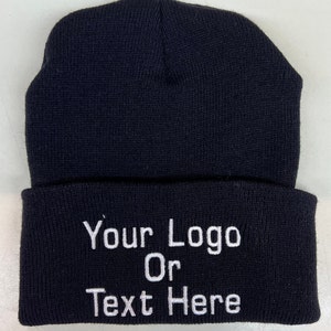 Custom Personalized Embroidered Logo Text Knit Beanie- Custom Skull Caps Beanie