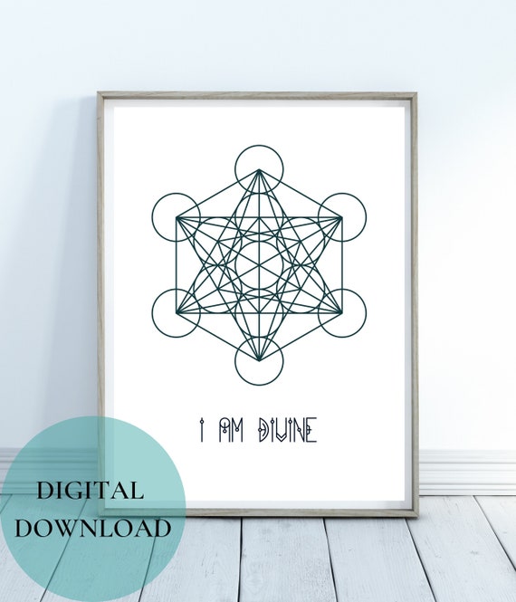 Metatron Metatron's Cube I Am Divine Sacred Geometry | Etsy
