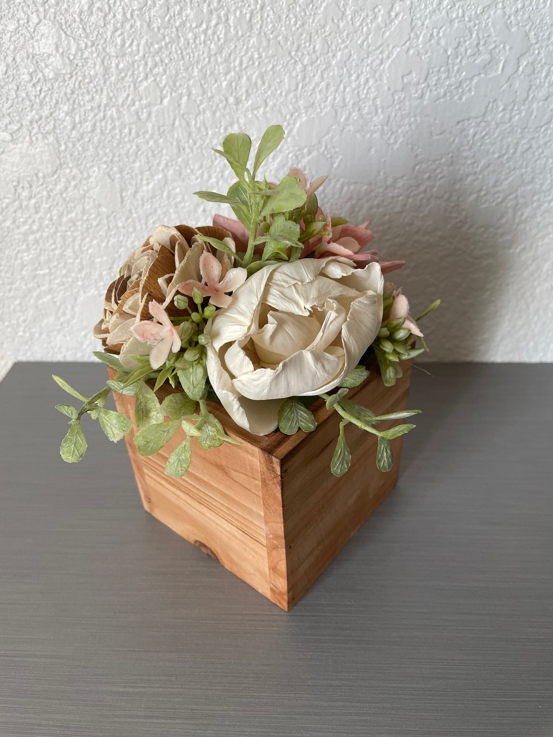 Wooden flower centerpiece wood flowers arrangement bouquet Etsy