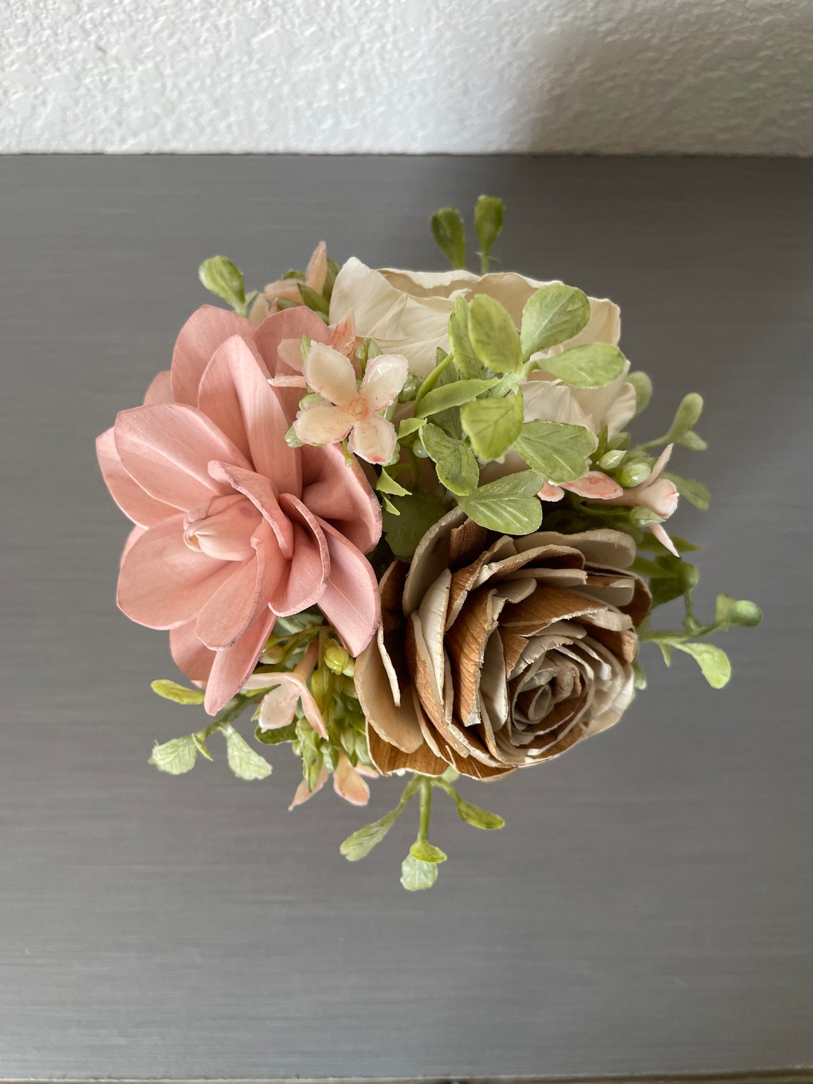 Wooden flower centerpiece wood flowers arrangement bouquet Etsy