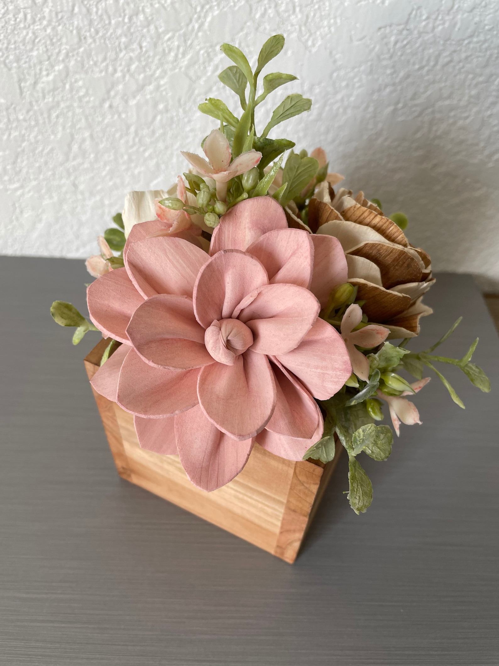 Wooden flower centerpiece wood flowers arrangement bouquet Etsy