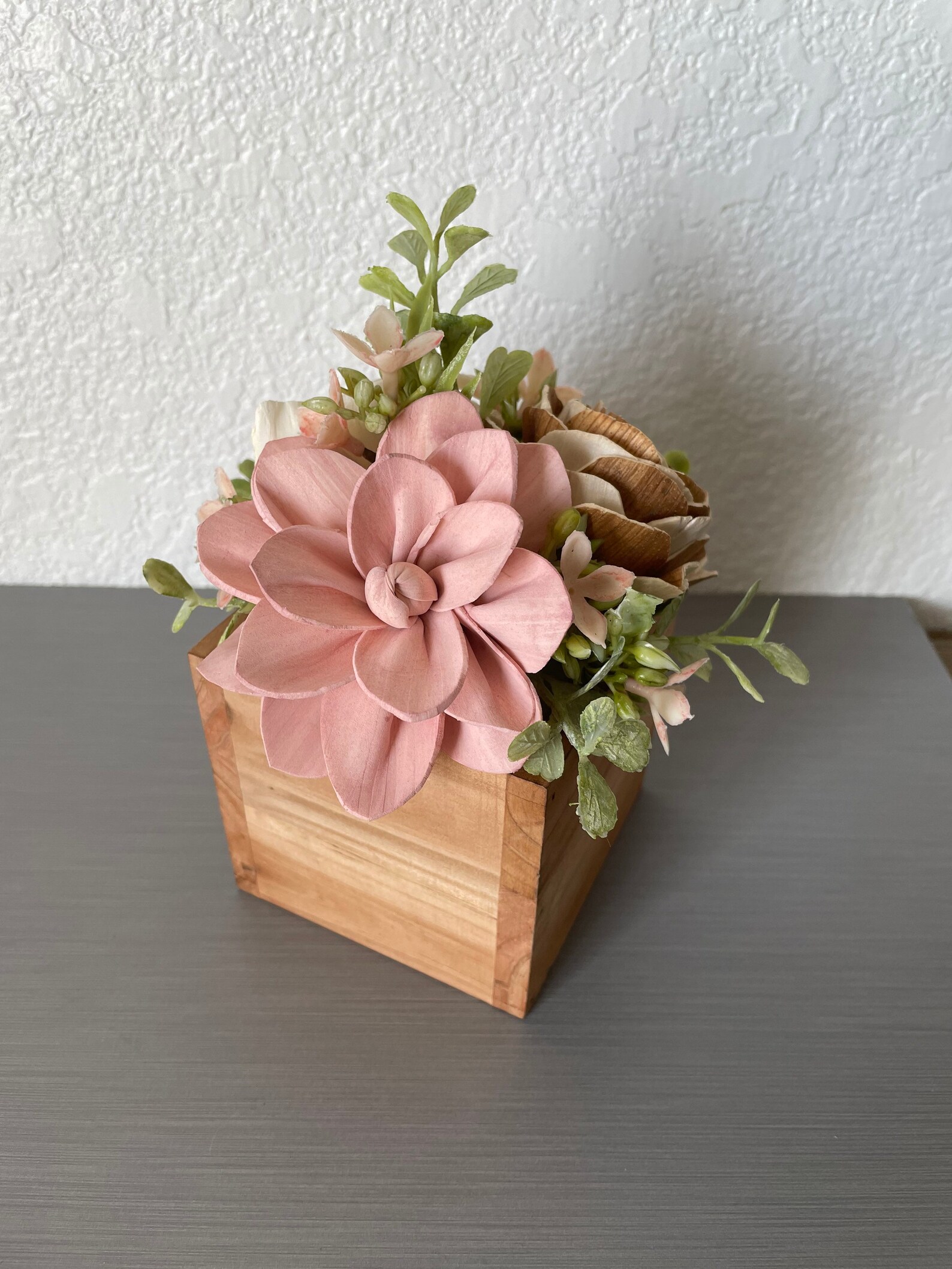 Wooden flower centerpiece wood flowers arrangement bouquet Etsy