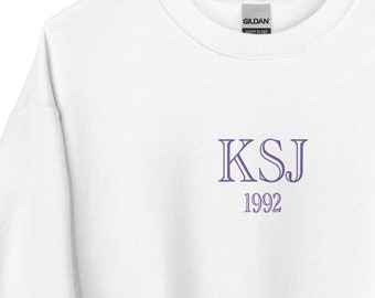 Sweat-shirt unisexe KSJ brodé, col rond Jin, pull seokjin