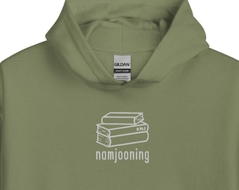 Embroidered Namjooning Hoodie, Joonie books Unisex hooded sweatshirt. Kpop rm sweater, bicycle, Persona,