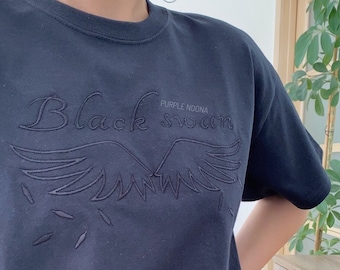 Black Swan Embroidered Tee: Kpop Unisex T-Shirt