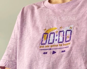 Embroidered Zero o&#39;clock tee, mots t-shirt, kpop t-shirt
