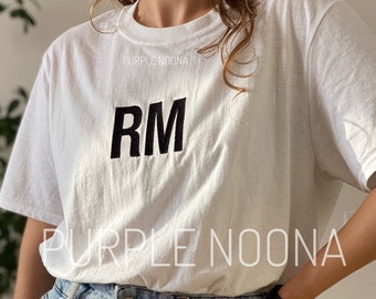 7 Embroidered Initials T-Shirt, Butter tee, Dynamite tshirt