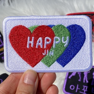 HAPPY Jin Embroidered Patch: Kpop Worldwide Handsome Iron-On patches