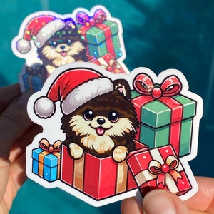 Pegatina de Taehyung, pegatinas brillantes de cachorro de Pomerania, Bangtan Yeontan, Navidad Kpop, Tae, Pomerania, V, Tannie, Invierno por delante