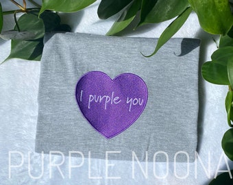 Embroidered I purple you Sweatshirt, Kpop sweater, Borahae hoodie