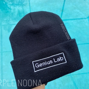 Embroidered Genius Lab Cuffed Beanie, Yoongi hat, Suga, Daechwita, Seesaw