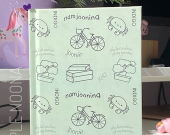 Namjooning Hardcover Journal Matte, Indigo notebook, Joonie, rm, Namjoon, Wild flower, mono, bicycle, Seoul,