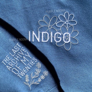 Indigo Embroidered Sweatshirt, Namjoon Wild Flower Sweater, Change crewneck, rm, Mono, Lonely, moonchild