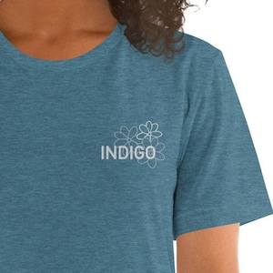 Embroidered Indigo t-shirt: Kpop Joonie Unisex tee