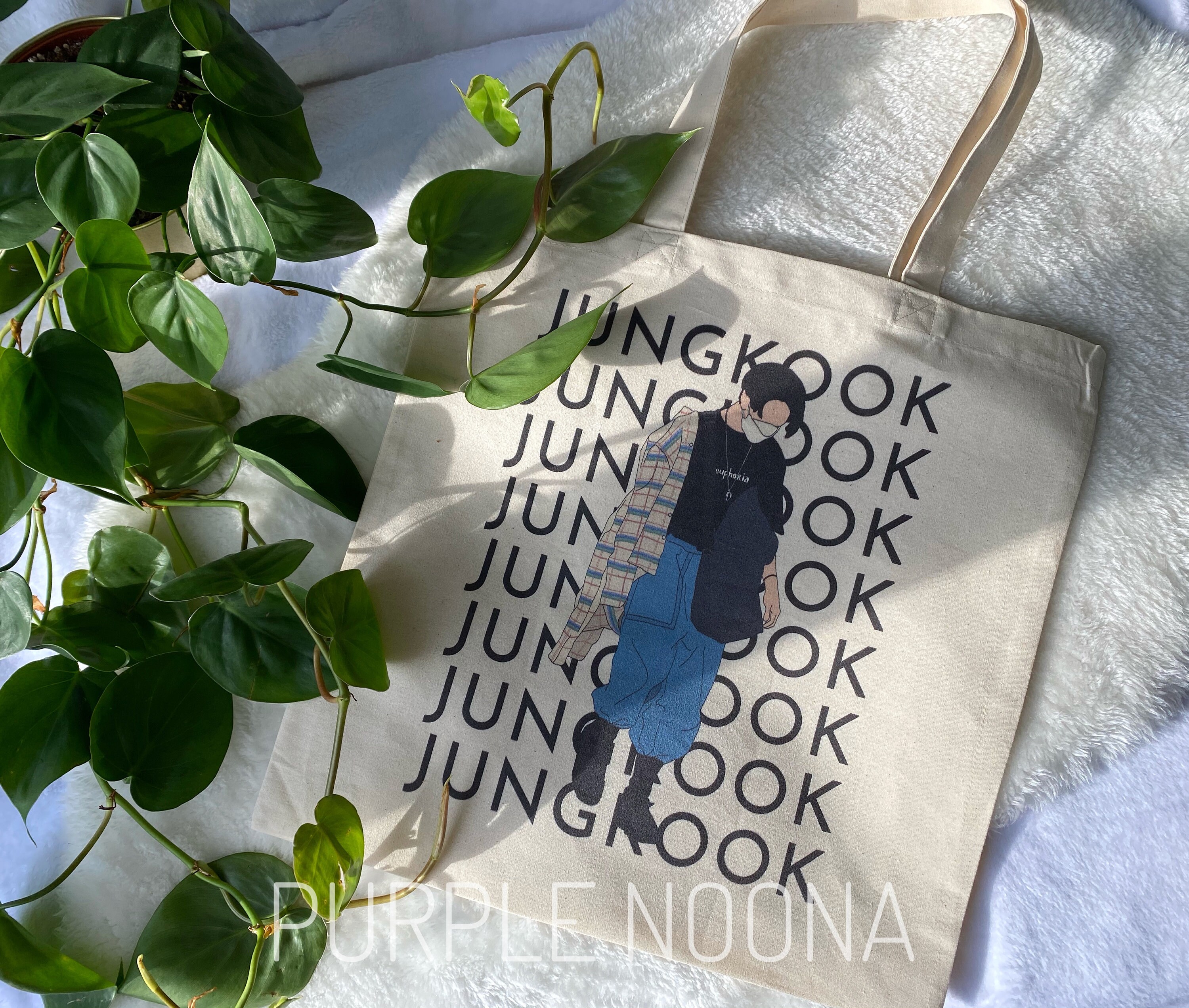 Jung kook printed bts pink bag, baby bag, college bags girls, bags