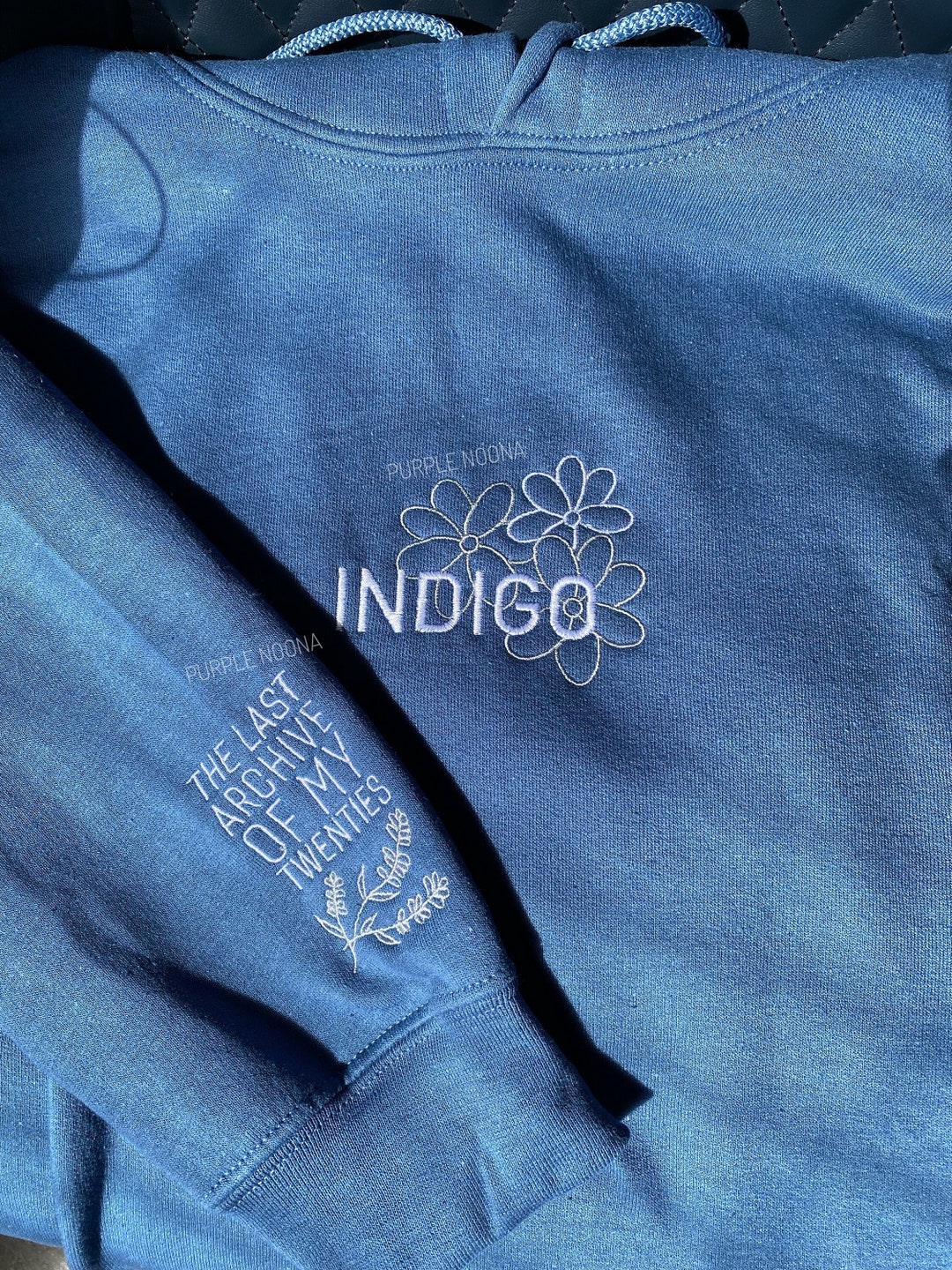 Indigo Embroidered HOODIE Namjoon Sweater Rm Hooded - Etsy