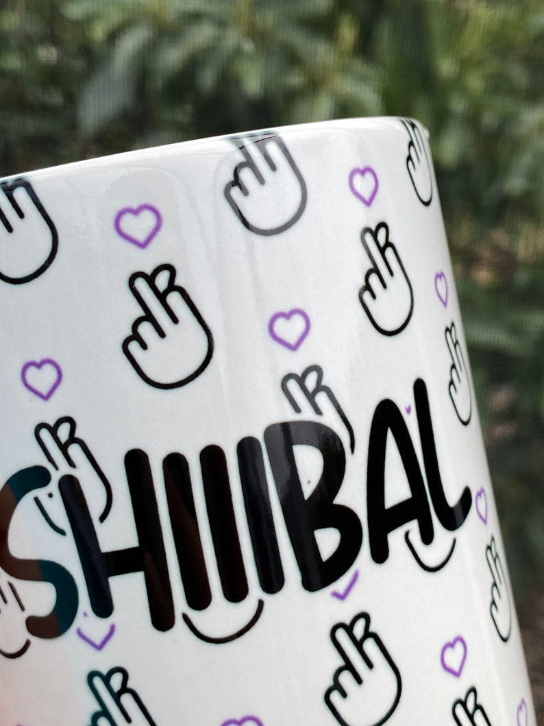 close up of Shibal mug in english, Moonlight Haegeum,