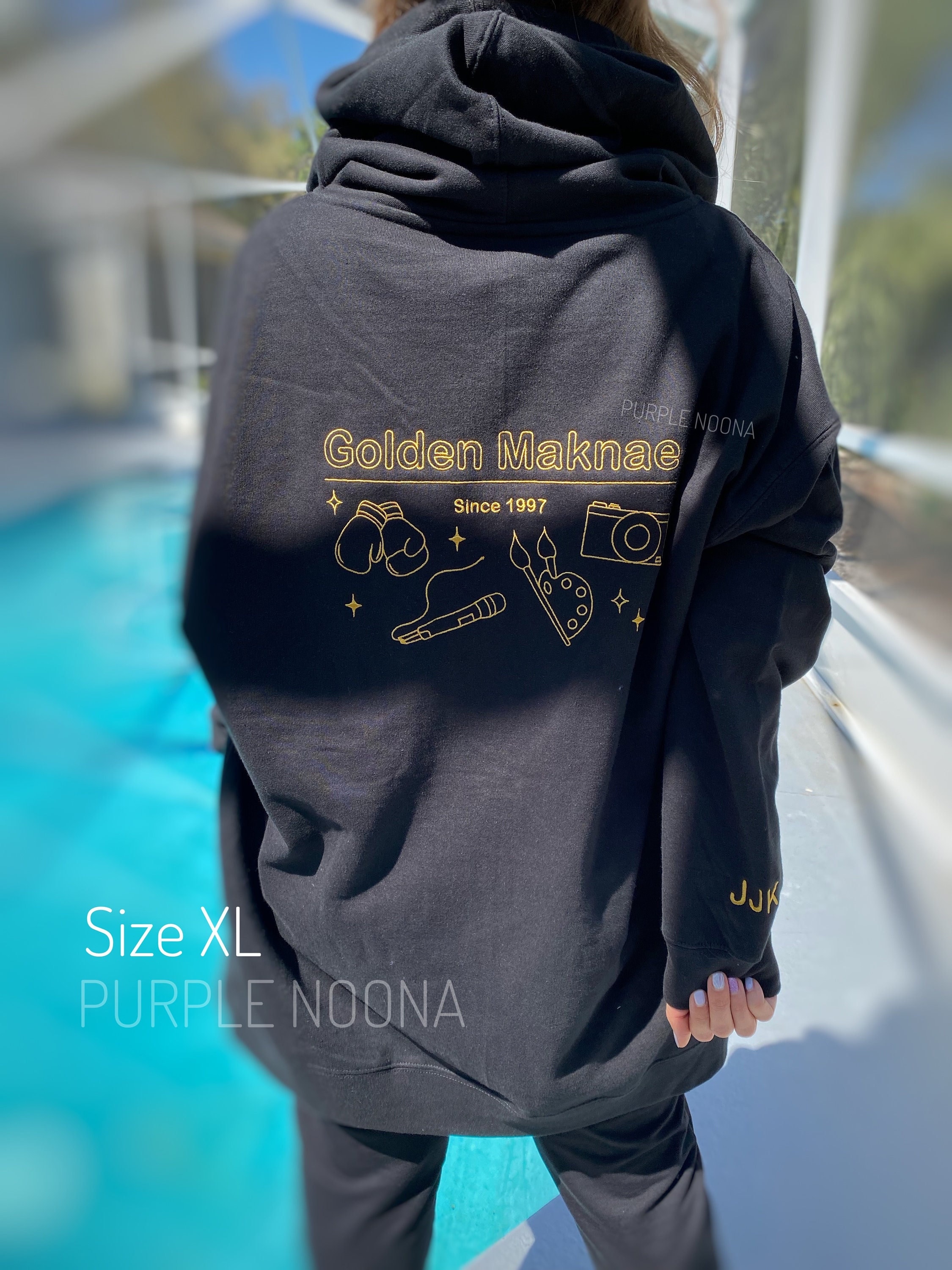 SouthmeadowDesigns BTS Jungkook Embroidered Hoodie | Golden Maknae | BTS Army | Joen Jungkook | BTS merch