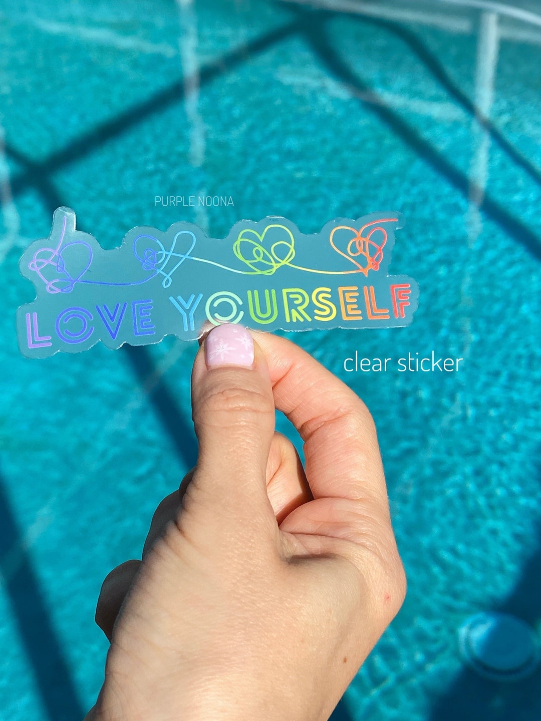Clear Love Yourself Rainbow Sticker: Kpop Stickers - Etsy