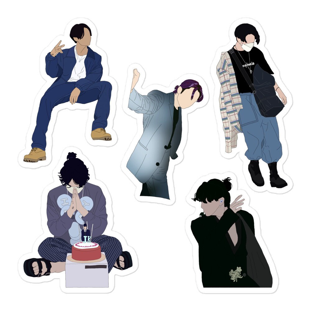 Jungkook Iconic Looks Stickers Still With You My Time Etsy