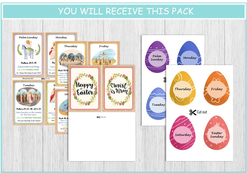 Printable Easter Holy week Calendar Easter countdown Etsy