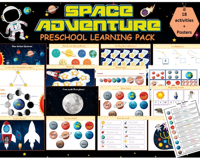 Solar System Printable Activity Outer Space Preschool Busy Book Page ...