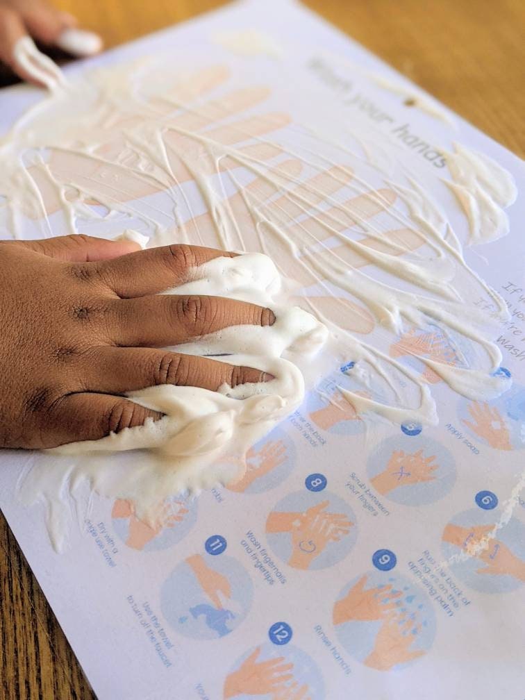 Preschool Busy Book Page, Wash Your Hands Activity, Preschool Learning ...
