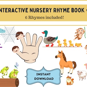 Baby/Toddler Nursery Rhyme Book, Early Educational Printable, Printable Nursery Rhymes, Busy Books, Educational Printable, Homeschool