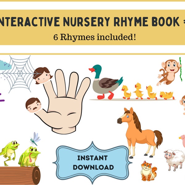 Baby/Toddler Nursery Rhyme Book, Early Educational Printable, Printable Nursery Rhymes, Busy Books, Educational Printable, Homeschool