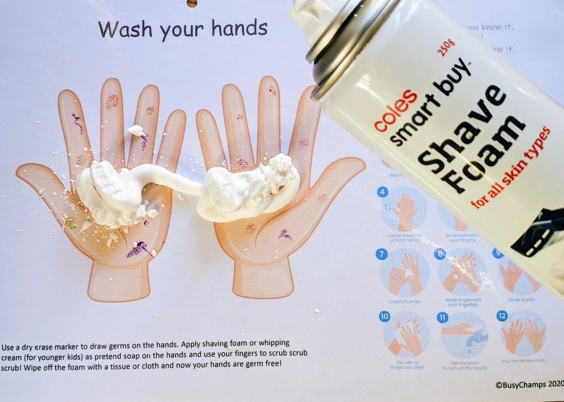 Preschool Busy Book Page, Wash Your Hands Activity, Preschool Learning ...